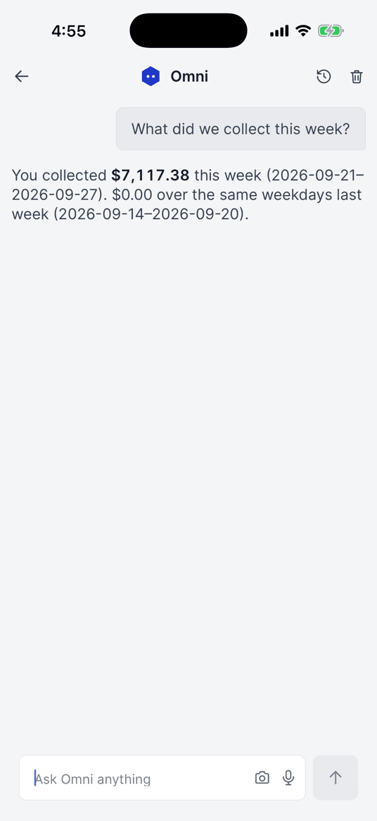 Omni answering with the week’s collected total
